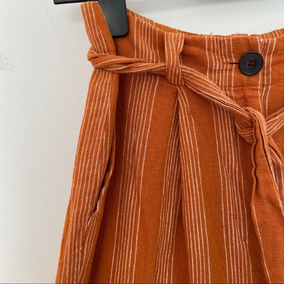 FRANK & OAK Linen Striped Wide-Leg Pants - Picture 4 of 8